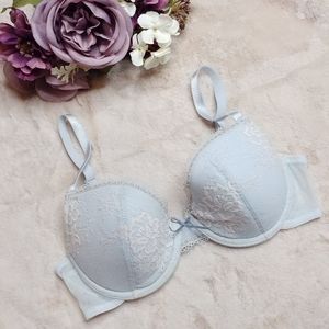 DKNY Beautiful Blue Floral Lace Bra
